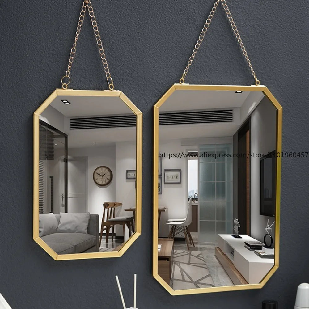 VILZSTUDIOS Nordic-Style Wrought Iron Square Wall-Mounted Mirror BathroomWall-Mounted Vanity Mirror Wall-Mounted Makeup