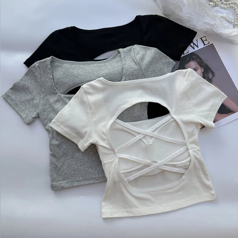 VILZSTUDIOS Square Neckline Short Sleeve T-Shirt