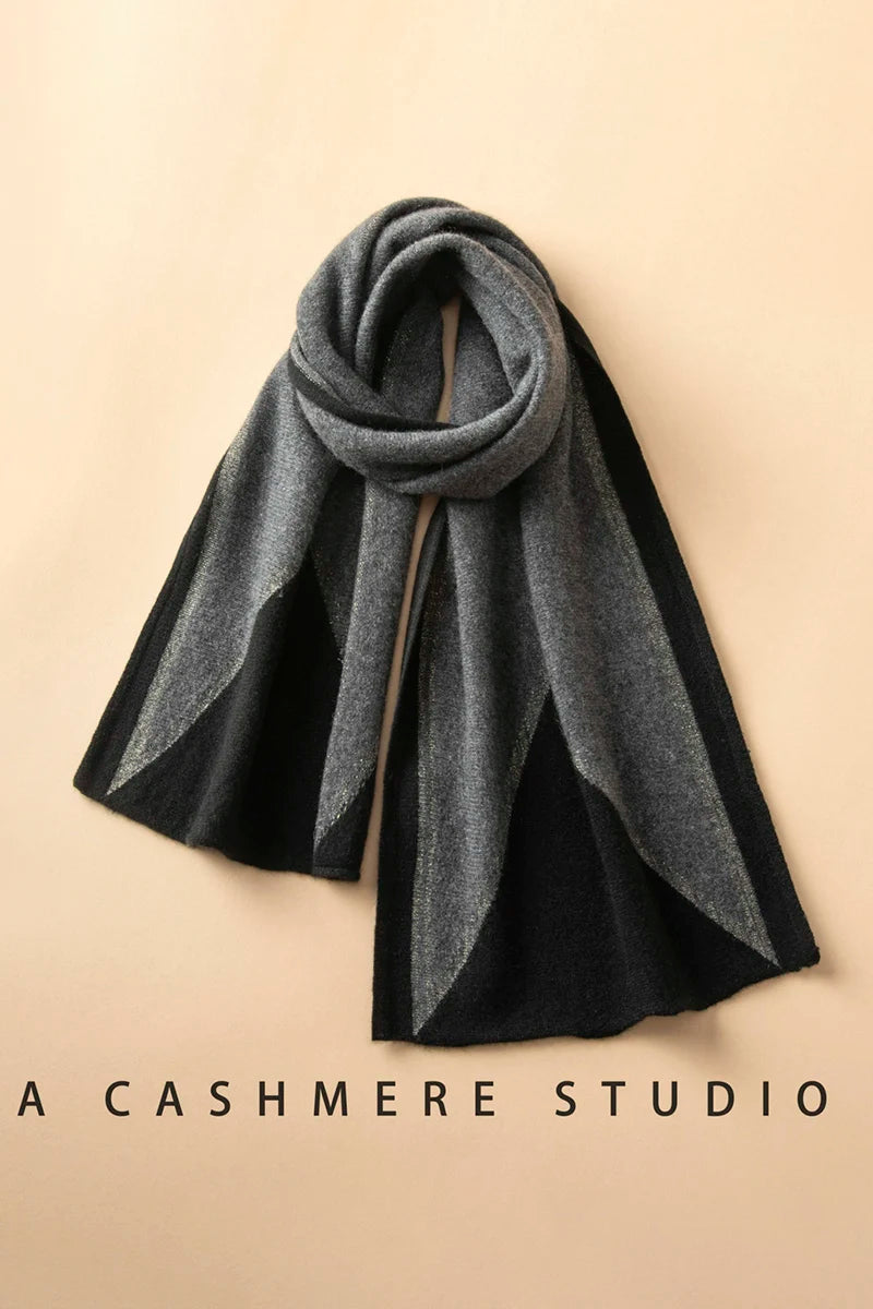 VILZSTUDIOS A-class High-quality 100% Cashmere New Cashmere Scarf 100% Knitted Warm Neck-Protecting High-end Fashion Wild Color in Winter.