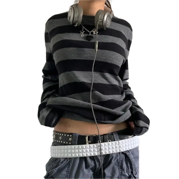 Y2K Striped Long Sleeve T-Shirt