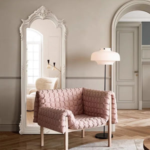 VILZSTUDIOS French retro full-length mirror European white floor-to-ceiling full-length mirror bedroom cloakroom wall wall wall fireplace de