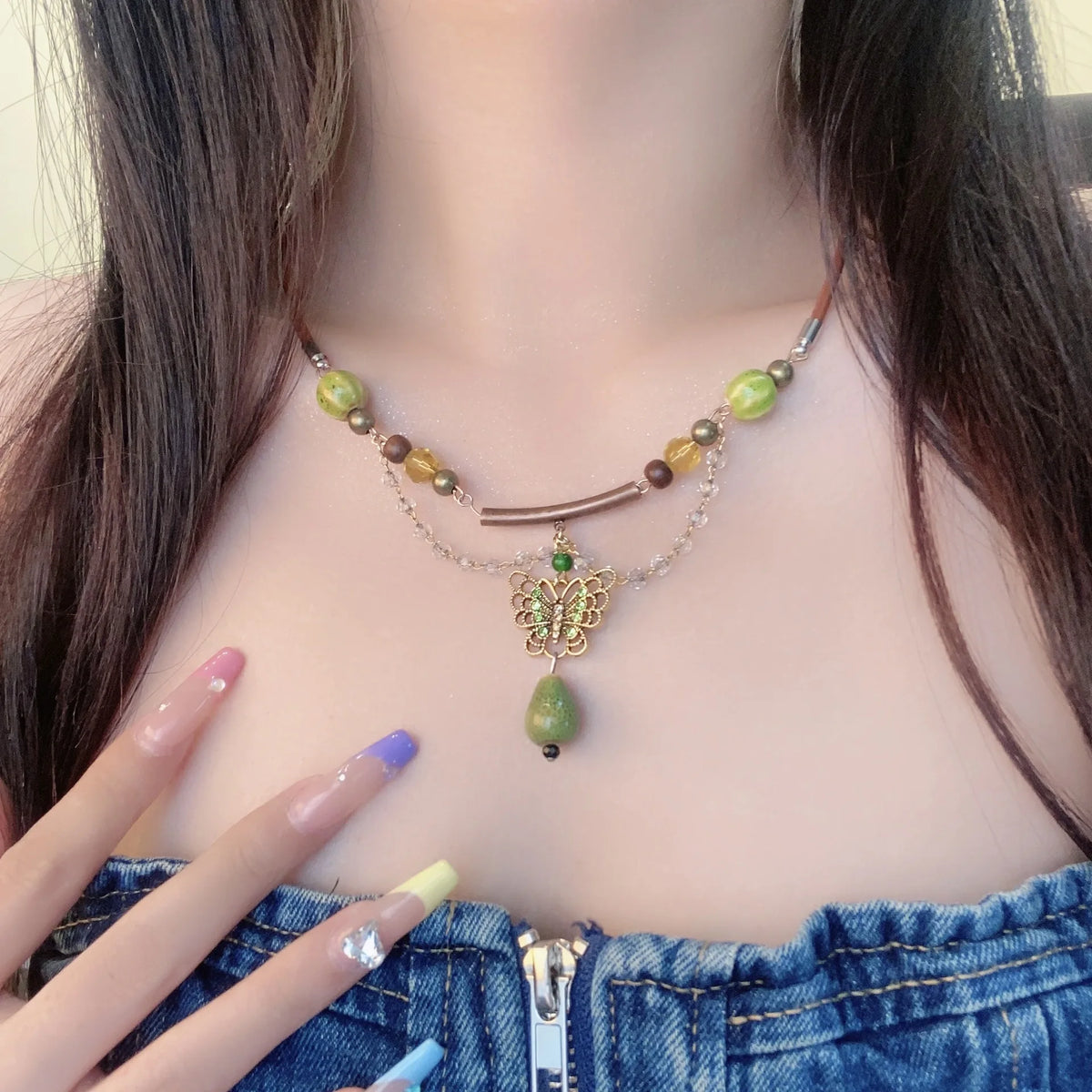 VILZSTUDIOS Handmade Enchanting Pearl Heart Fairy Necklace