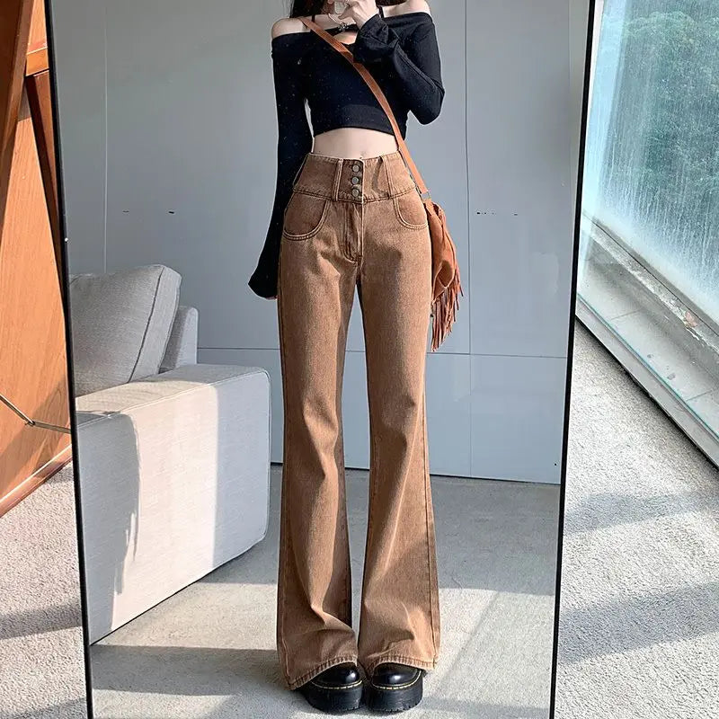 VILZSTUDIOS Vintage High Waist Flare Denim Pants