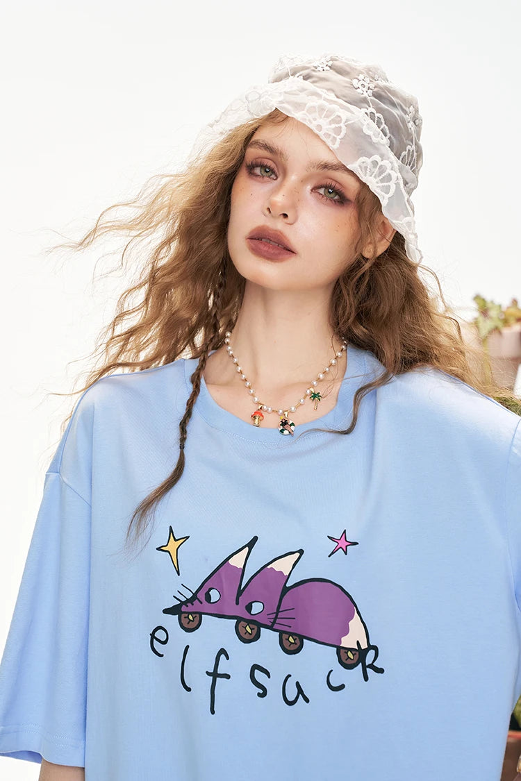 VILZSTUDIOS Comfy Casual Loose Cotton T-Shirt