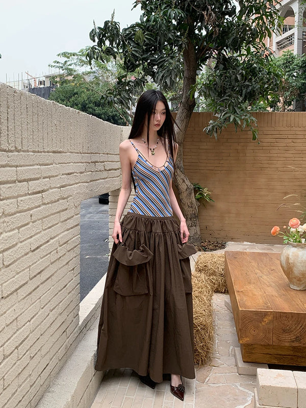 Vestido largo de verano a rayas