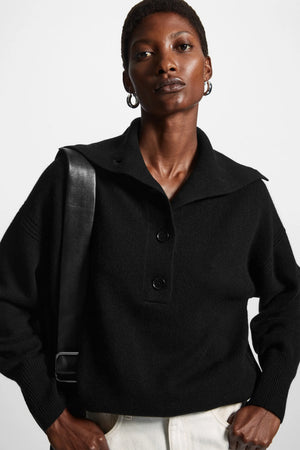 VILZSTUDIOS Casual Open Neck Wool Sweater