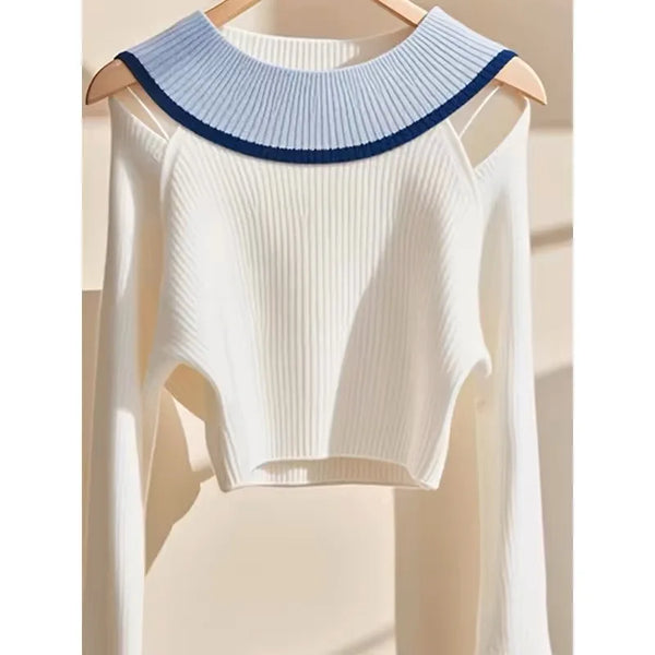 Elegant Soft Off-Shoulder Knitted Sweater