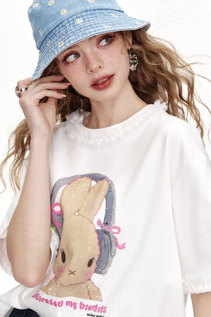 VILZSTUDIOS Laced Sleeves Casual T-Shirt