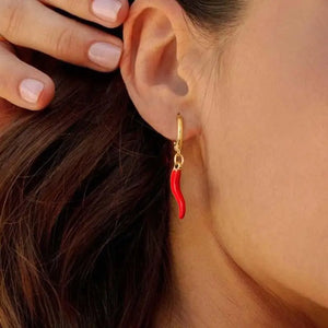 VILZSTUDIOS Women Red Chili Pepper Drop Earring