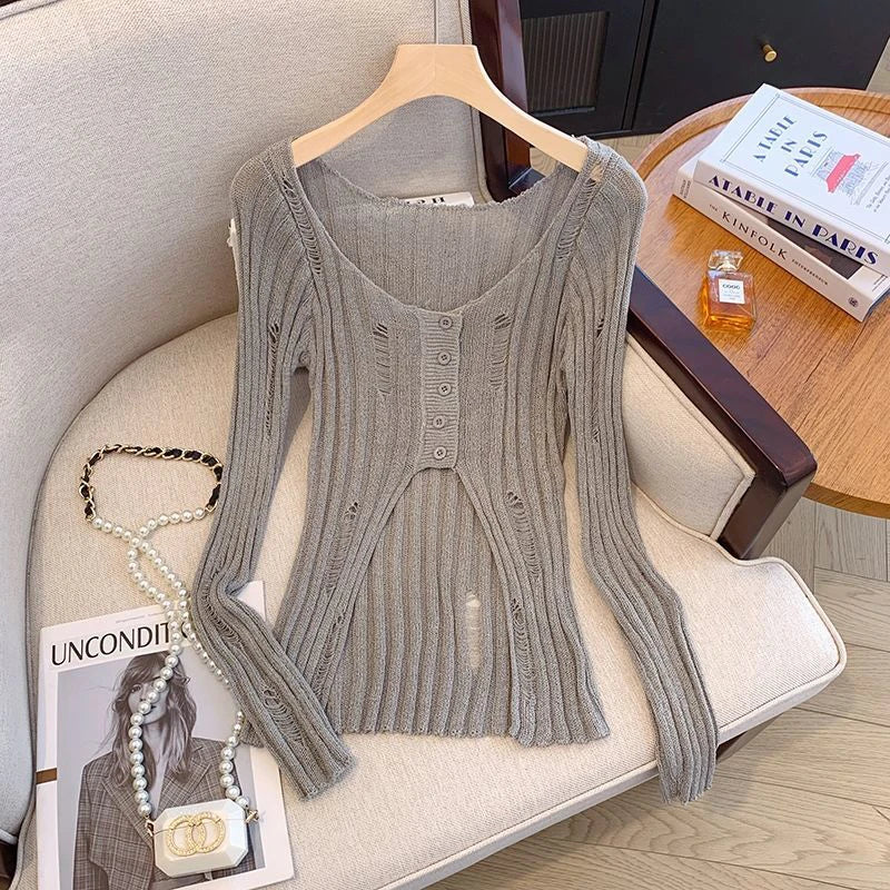 VILZSTUDIOS Knitted Hollow Out Top