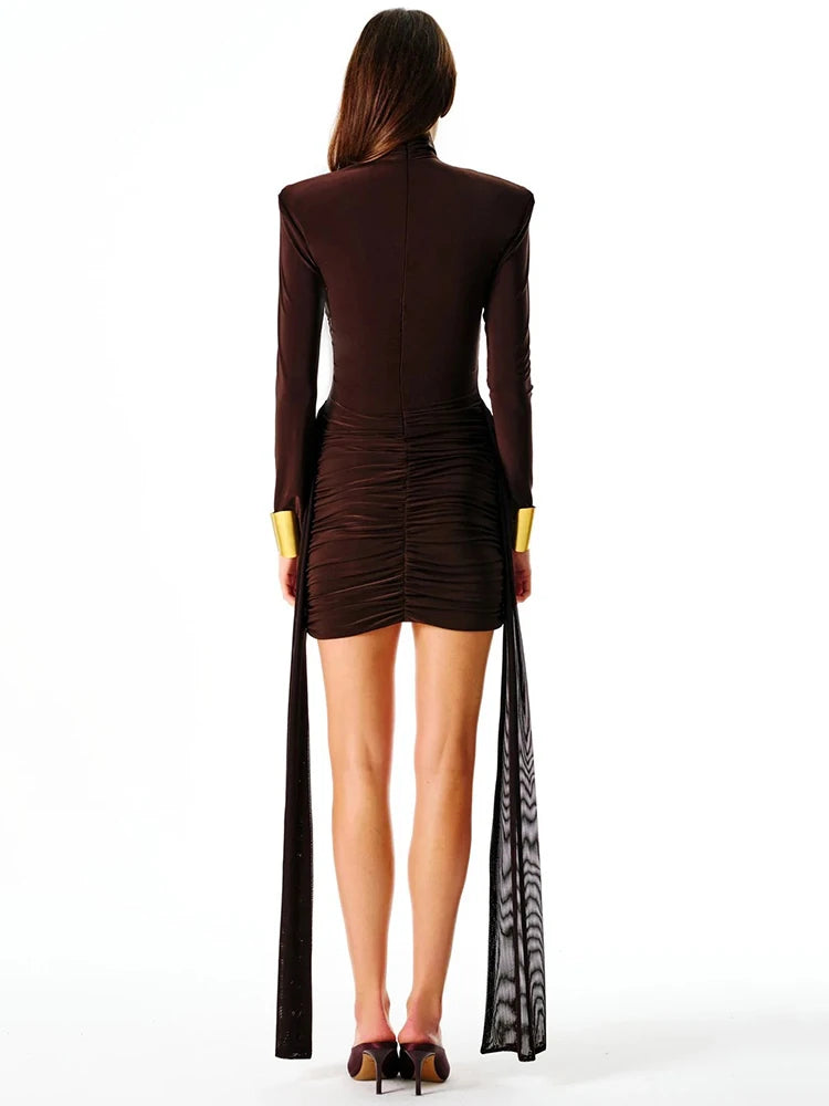 VILZSTUDIOS Seductive Draped Bodycon Mini Dress