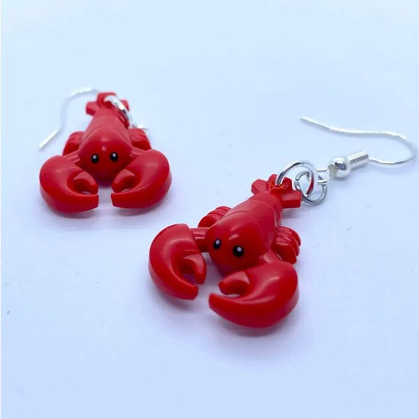 Handmade Funny Red Lobster Earring