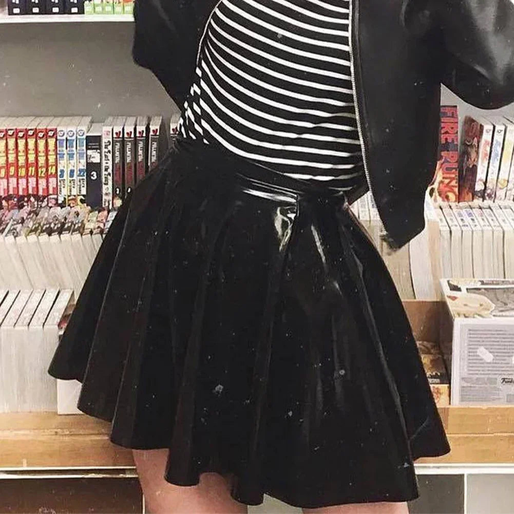 VILZSTUDIOS Shiny PVC Patent Leather Bodycon Skirt