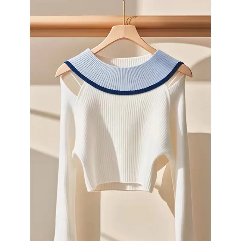 VILZSTUDIOS Elegant Soft Off-Shoulder Knitted Sweater
