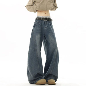 VILZSTUDIOS Dark Blue Wide Leg Denim Jeans