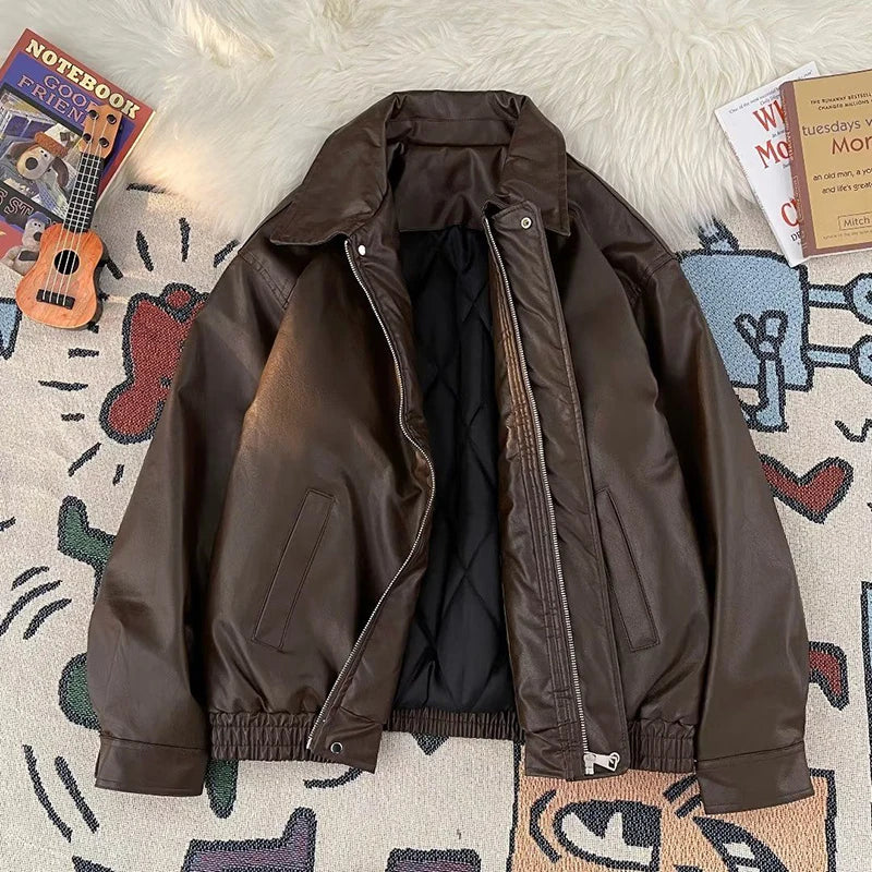 VILZSTUDIOS Stylish American PU Leather Jacket