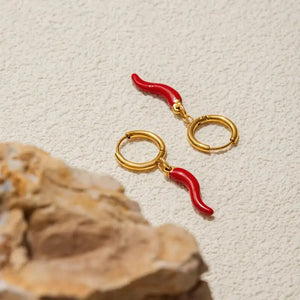 VILZSTUDIOS Women Red Chili Pepper Drop Earring