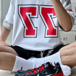 VILZSTUDIOS Contrast American Style Sport Jersey T-Shirt