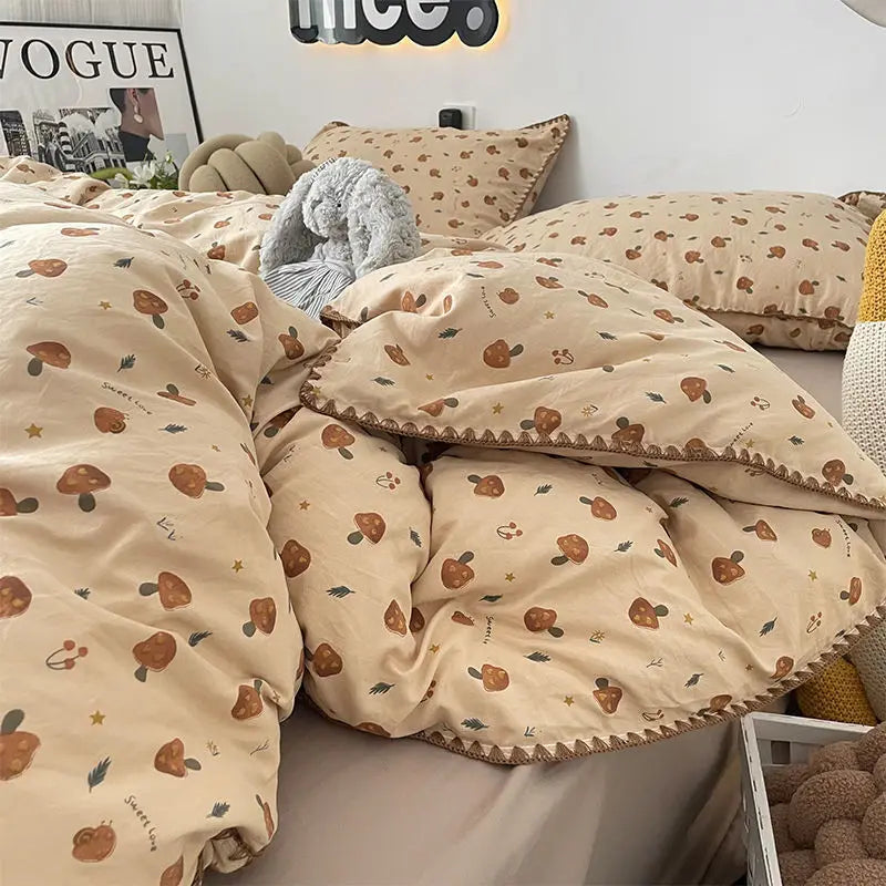 VILZSTUDIOS Soft Mushroom Duvet Cover Bedding Set