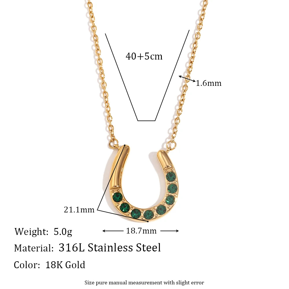 VILZSTUDIOS Lucky Horseshoe 18K Gold Plated Necklace
