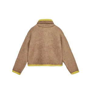 VILZSTUDIOS Cozy Knitted Contrast Jacket with Pockets