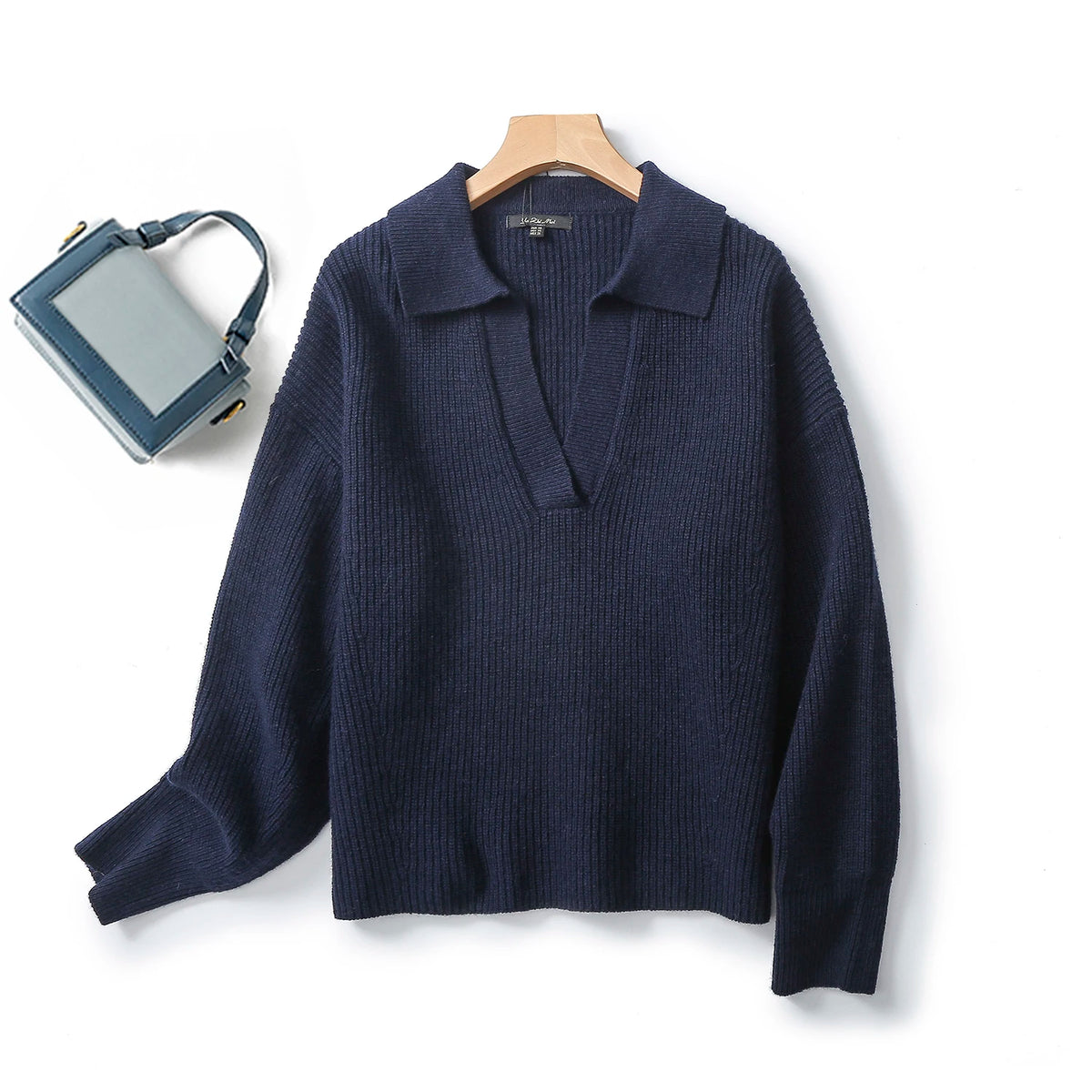 VILZSTUDIOS Minimalist Wool Polo Neck Sweater