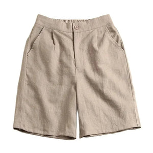 VILZSTUDIOS Comfy High Waist Linen Wide Shorts