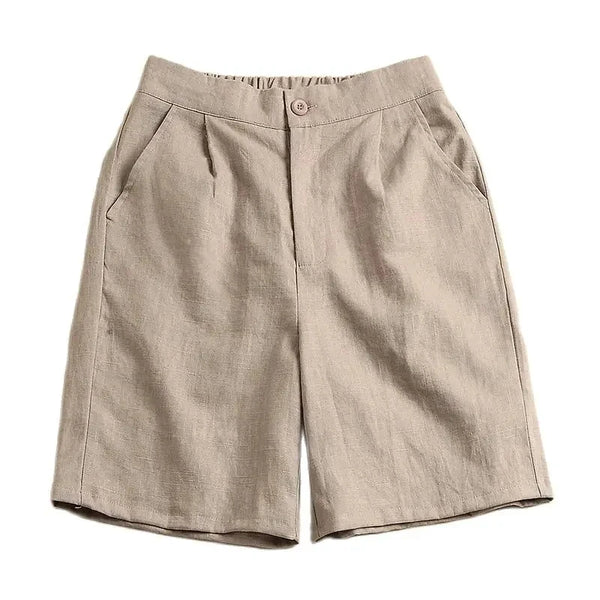 Comfy High Waist Linen Wide Shorts