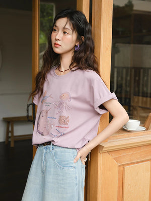 VILZSTUDIOS Stylish Loose Fit Cotton T-Shirt