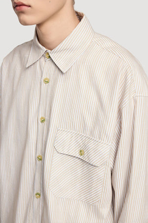 VILZSTUDIOS Versatile Loose Striped Check Shirt