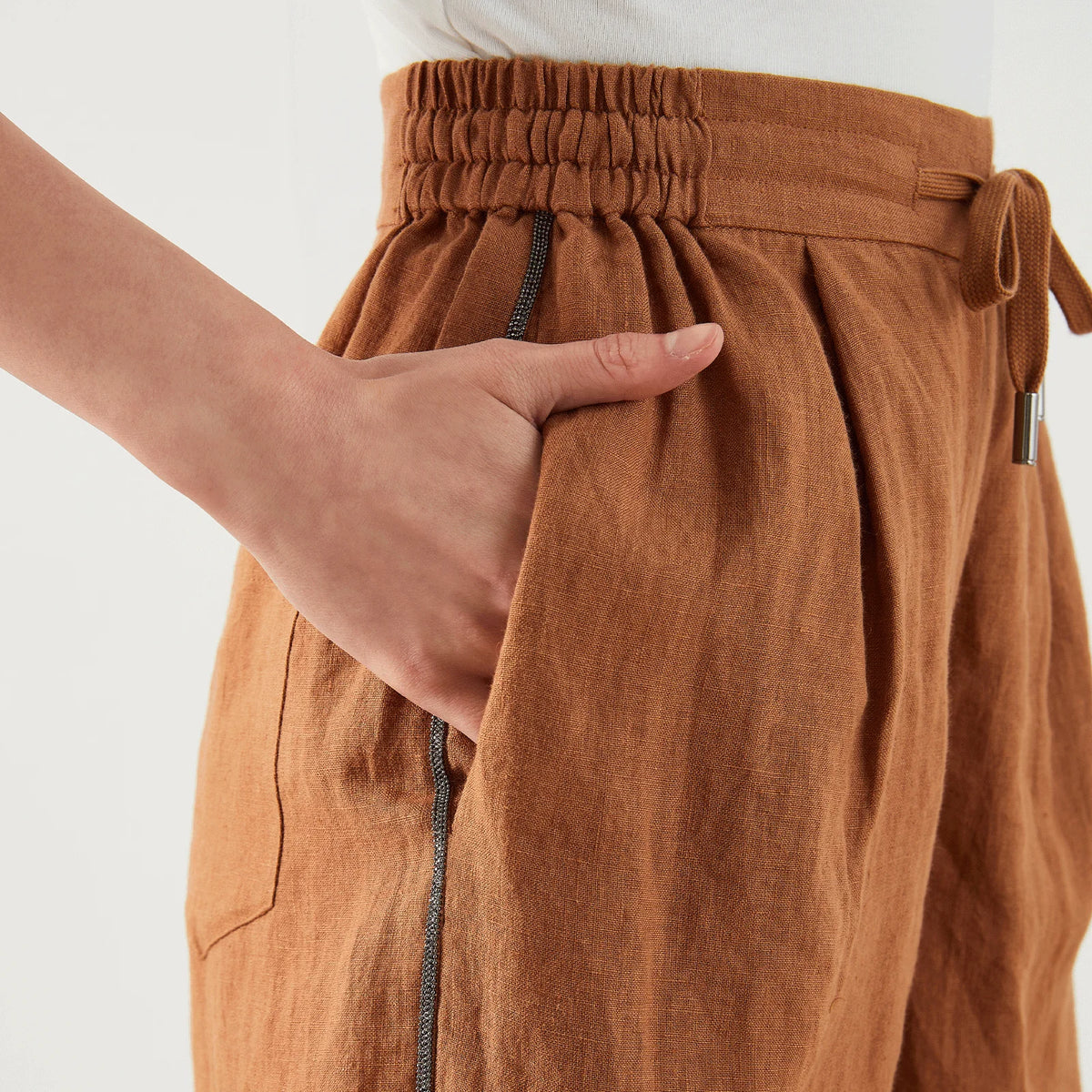 VILZSTUDIOS High Waist Linen Summer Shorts Pants