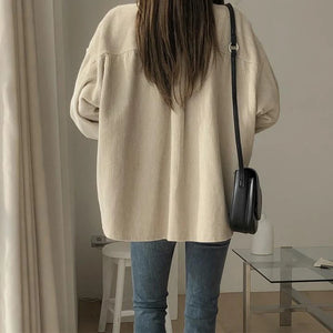 VILZSTUDIOS Cozy Corduroy Loose Fit Shirt