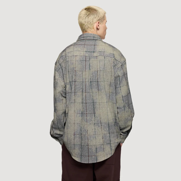 Retro Plaid Oversized Long-Sleeved Shirt