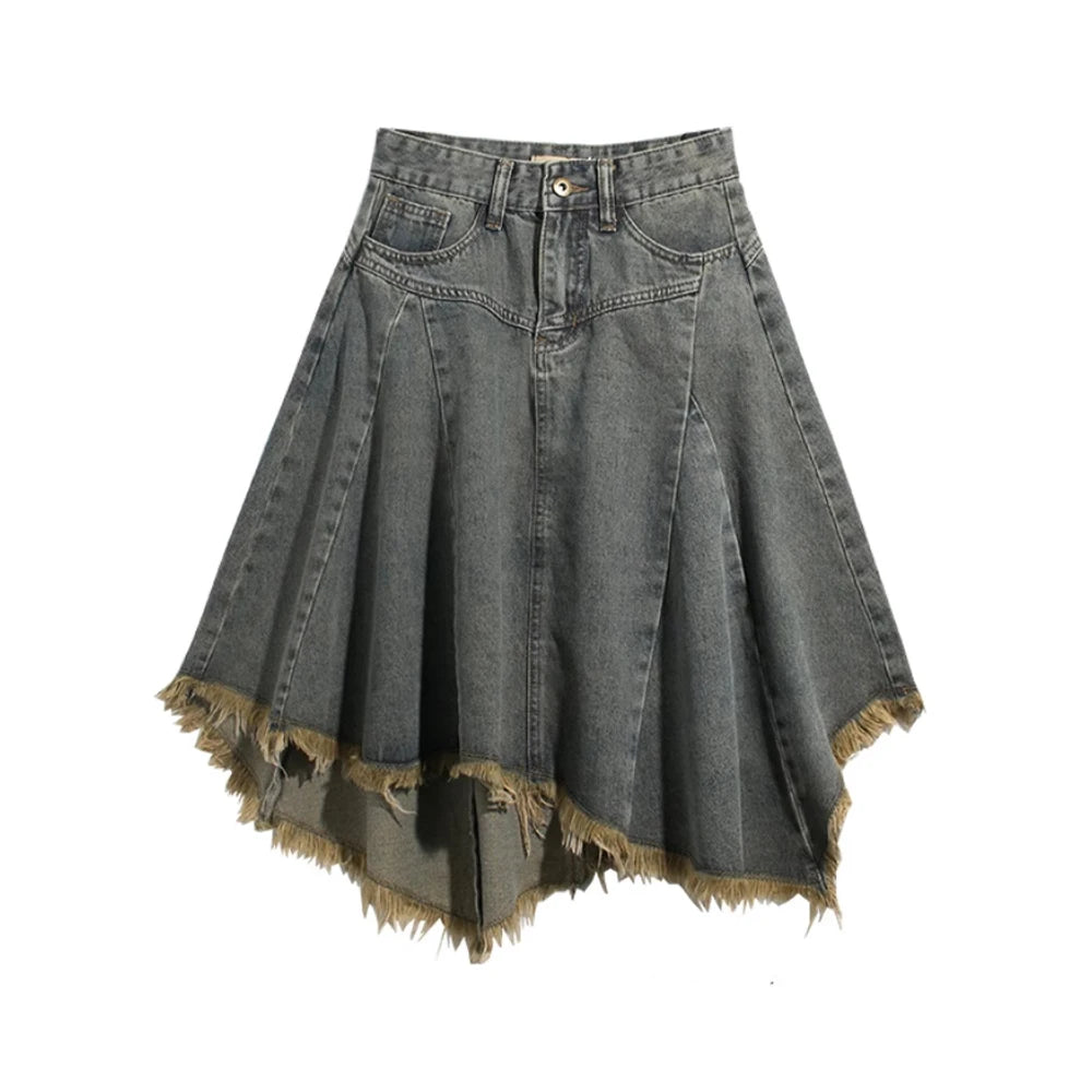 VILZSTUDIOS Vintage Aesthetic Blue Denim Skirt Jeans