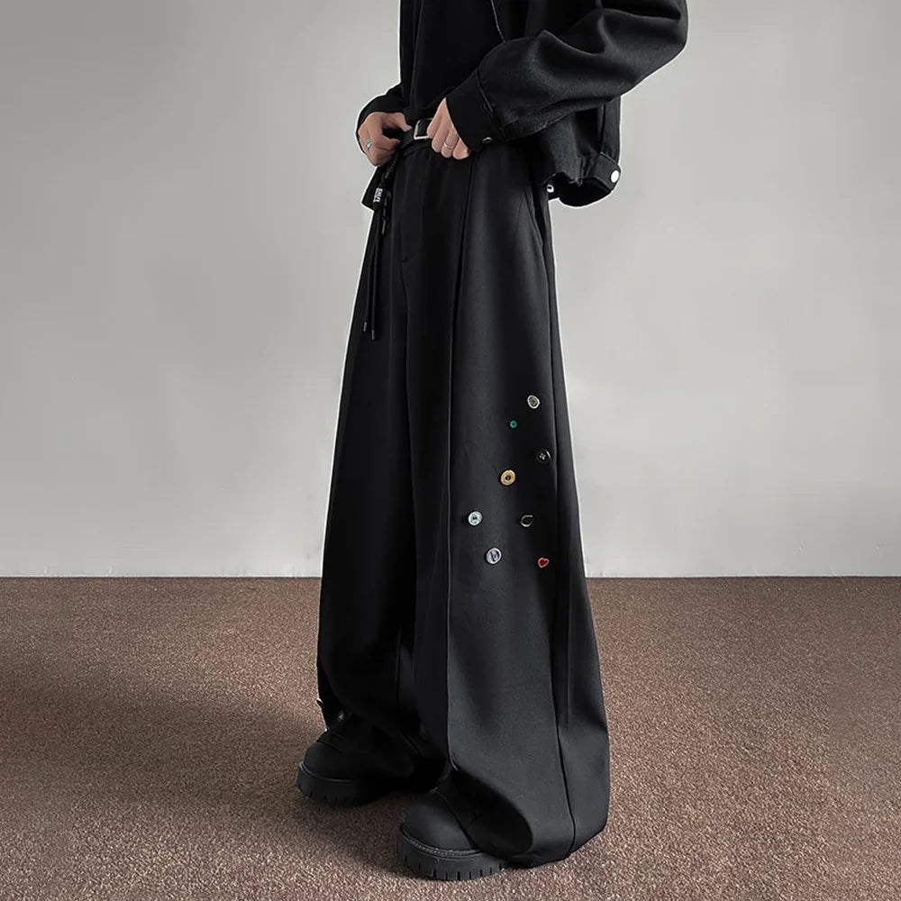 VILZSTUDIOS Black Wide Leg Button Pants