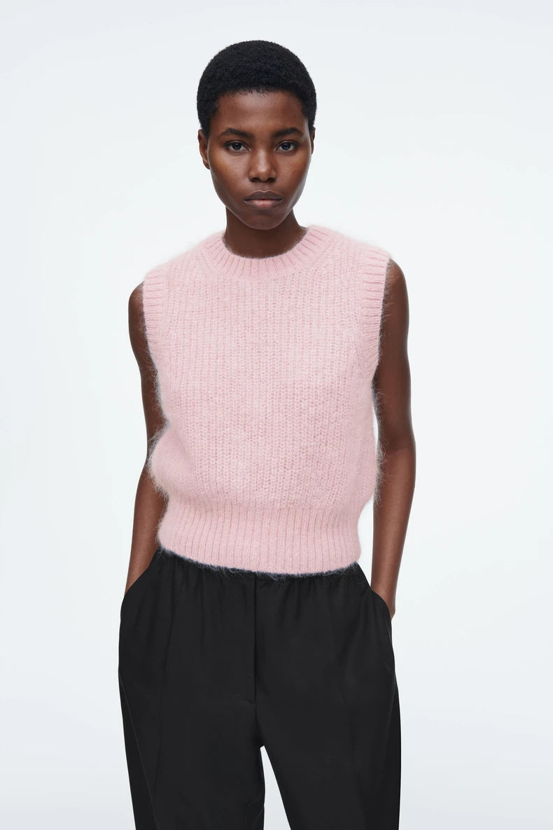 VILZSTUDIOS Classic Pink Mohair Blend Vest