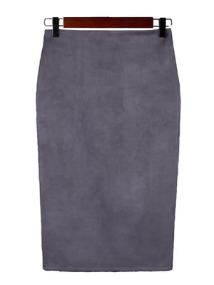 VILZSTUDIOS High Waist Suede Pencil Skirt