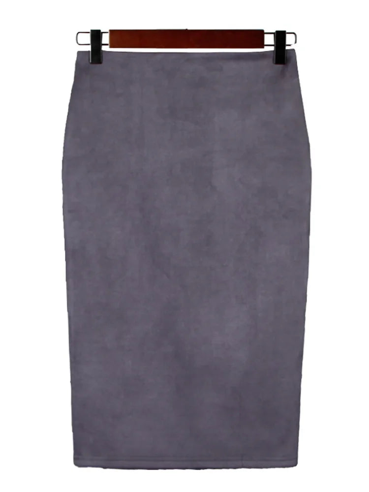VILZSTUDIOS High Waist Suede Pencil Skirt