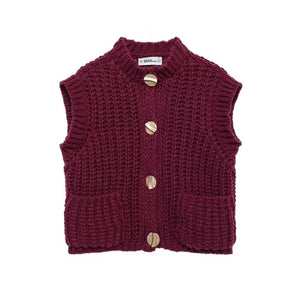 VILZSTUDIOS Chic Sleeveless Retro Knitted Sweater