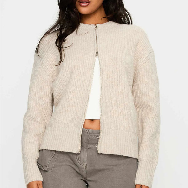 Cozy Knit Mock Neck Cropped Cardigan