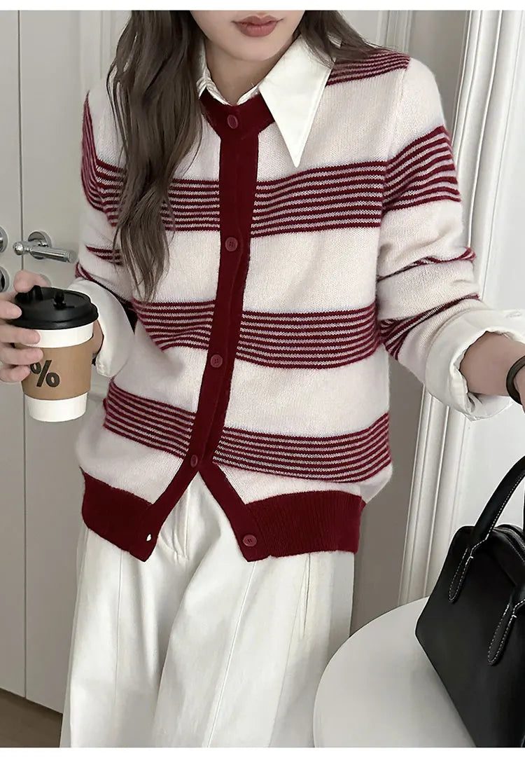 VILZSTUDIOS Color Blocked Wool Cardigan