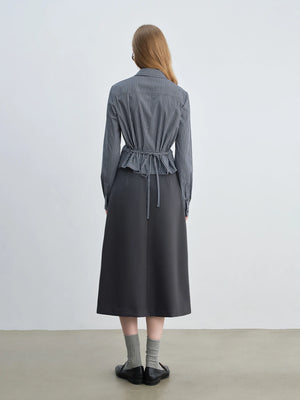 VILZSTUDIOS Retro Plaid Straight Shoulder Shirt