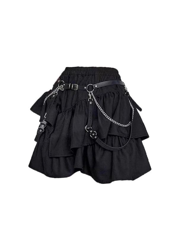Vintage Black Gothic Aesthetic Oversize Skirt