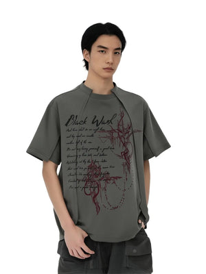 VILZSTUDIOS Retro Totem Print Short Sleeve T-Shirt