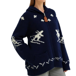 VILZSTUDIOS Cozy Knit Zipper Cardigan