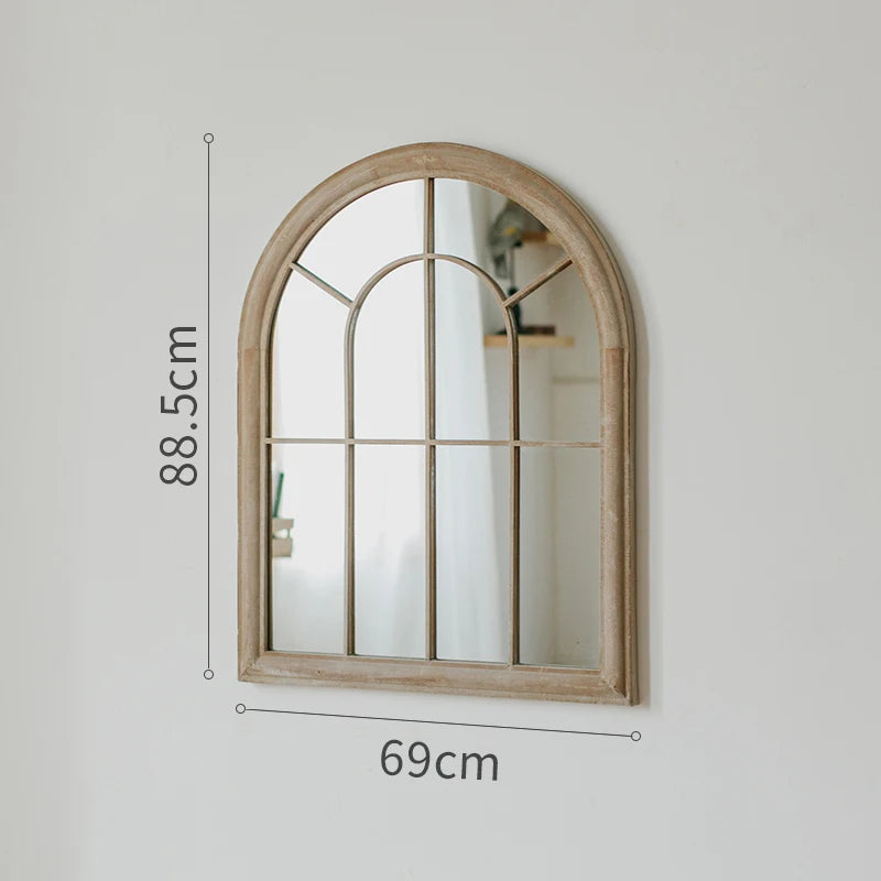 VILZSTUDIOS Huohan retro fake window decoration French wall-mounted mirror floor-to-ceiling fitting entrance living room fireplace mirror B