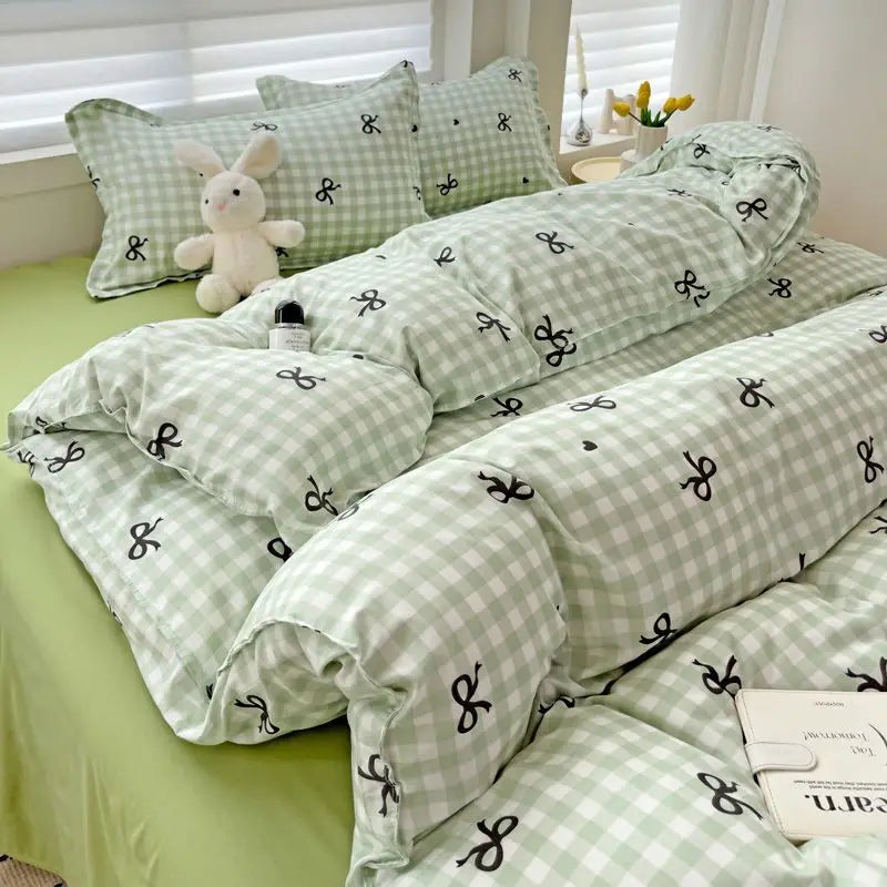 VILZSTUDIOS Soft Plaid Duvet Cover Bedding Set