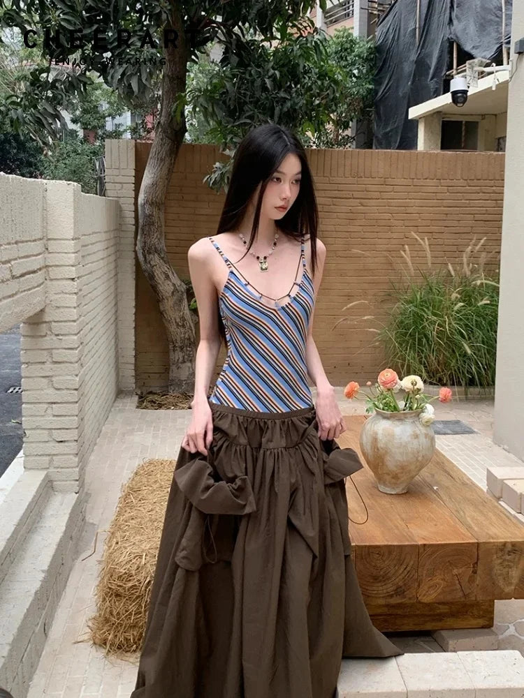 VILZSTUDIOS Striped Summer Maxi Dress
