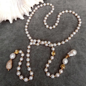 VILZSTUDIOS White Pearl Long Necklace
