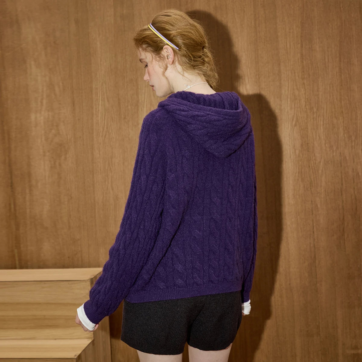 VILZSTUDIOS Cozy Cable Knit Hoodie
